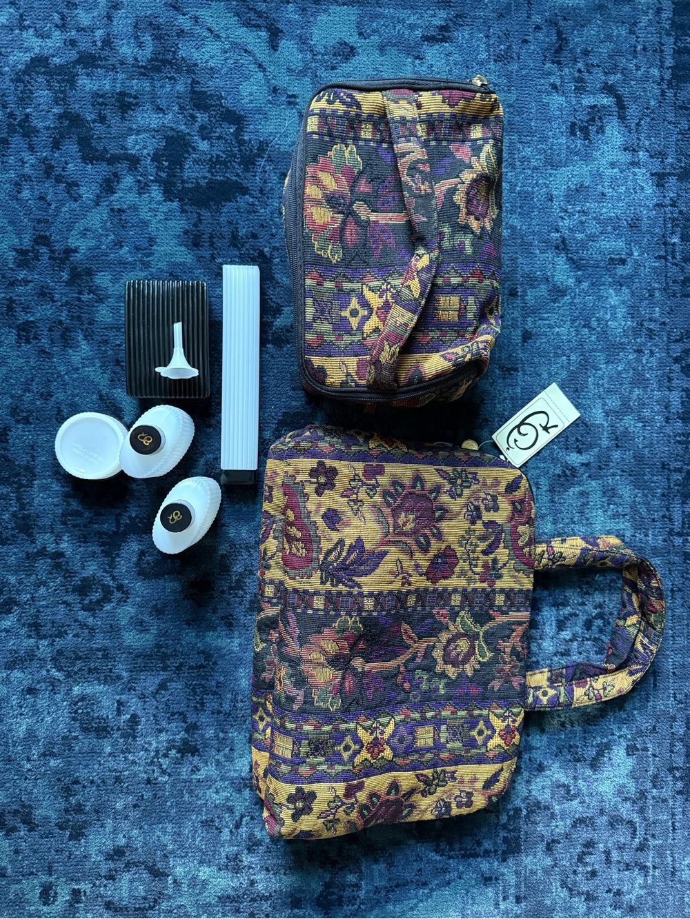 Vintage Oscar de la Renta Woven Tapestry Luggage Set